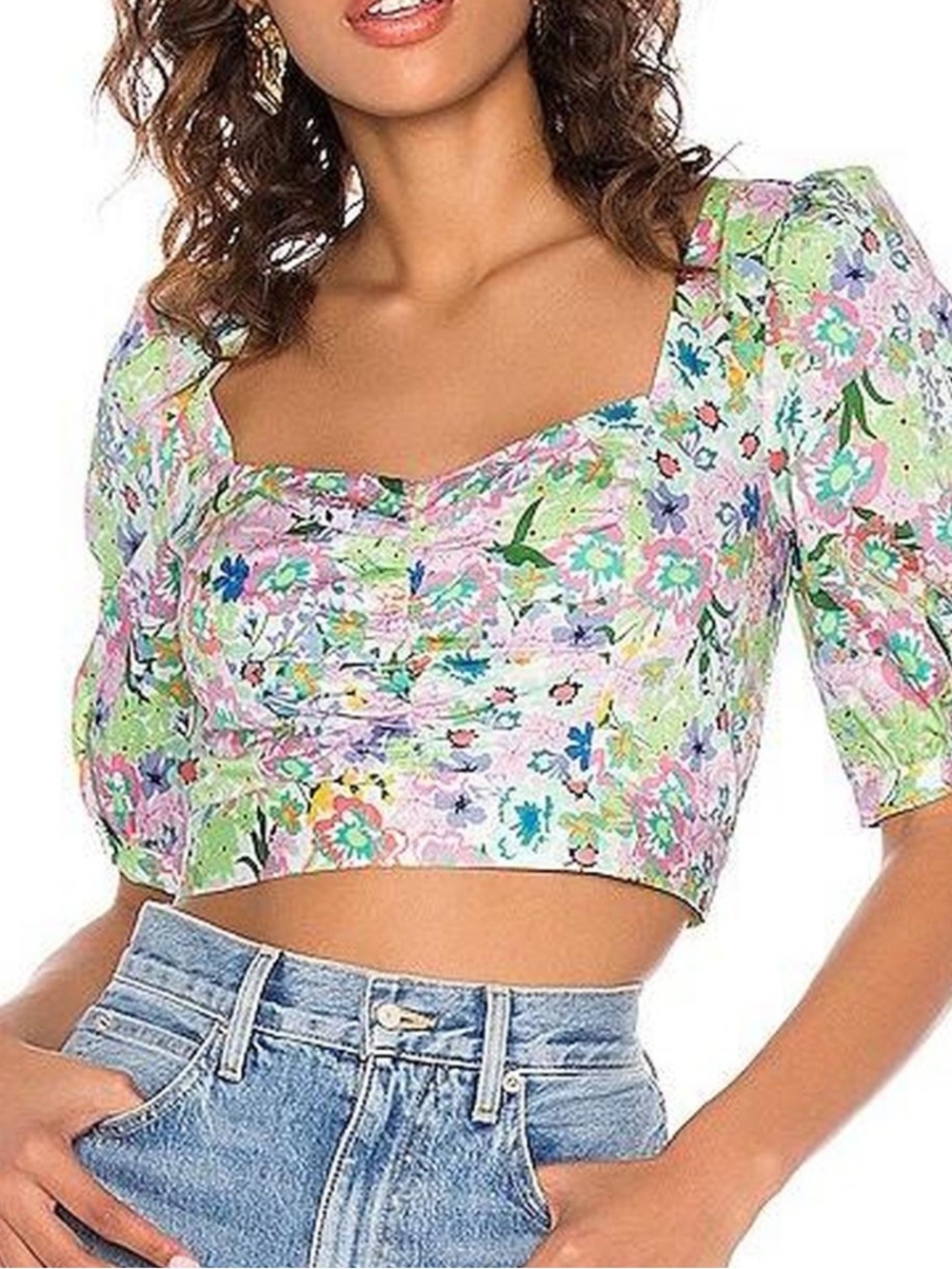 For Love & Lemons Floral Crop Top